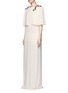 Figure View - Click To Enlarge - LANVIN - Jewelled cape overlay crepe gown