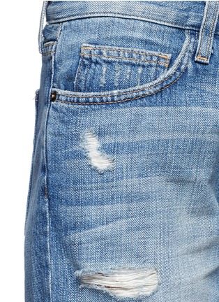 Detail View - Click To Enlarge - CURRENT/ELLIOTT - 'The Boyfriend' distressed rolled denim shorts