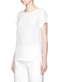 Front View - Click To Enlarge - THEORY - 'Bakeeve' fold cuff silk georgette T-shirt