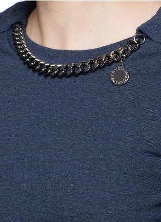 Detail View - Click To Enlarge - STELLA MCCARTNEY - 'Falabella' chain cotton French terry sweater