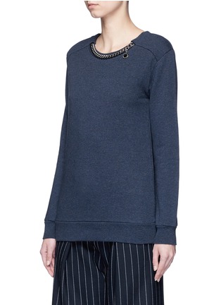 Front View - Click To Enlarge - STELLA MCCARTNEY - 'Falabella' chain cotton French terry sweater