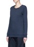 Front View - Click To Enlarge - STELLA MCCARTNEY - 'Falabella' chain cotton French terry sweater
