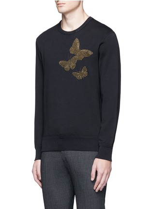 Front View - Click To Enlarge - ALEXANDER MCQUEEN - Butterfly metal embroidery sweatshirt