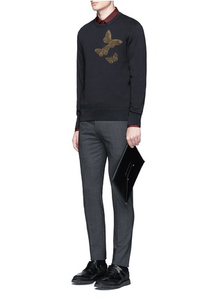 Figure View - Click To Enlarge - ALEXANDER MCQUEEN - Butterfly metal embroidery sweatshirt