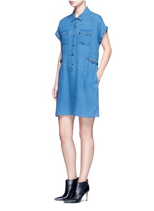 Figure View - Click To Enlarge - J BRAND - 'Kayden' half belt cotton-silk shirt dress