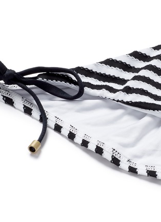 Detail View - Click To Enlarge - VITAMIN A - 'Natalie' ruched back side tie stripe bikini bottoms