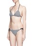 Figure View - Click To Enlarge - VITAMIN A - 'Natalie' ruched back side tie stripe bikini bottoms