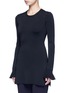 Front View - Click To Enlarge - THEORY - 'Milania' flare sleeve crepe knit top