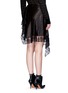 Back View - Click To Enlarge - GIVENCHY - Floral embroidered trim star print silk skirt