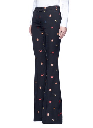 Front View - Click To Enlarge - ALEXANDER MCQUEEN - Fil coupé flared pants
