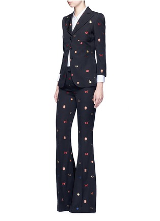 Figure View - Click To Enlarge - ALEXANDER MCQUEEN - Fil coupé flared pants