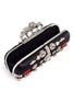 Detail View - Click To Enlarge - ALEXANDER MCQUEEN - Obsession charm crystal embroidered satin knuckle clutch