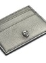 Detail View - Click To Enlarge - ALEXANDER MCQUEEN - Skull metallic grainy leather card holder
