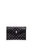 Main View - Click To Enlarge - ALEXANDER MCQUEEN - Skull stud envelope leather card holder