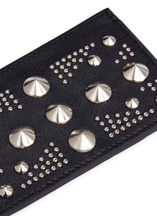 Detail View - Click To Enlarge - ALEXANDER MCQUEEN - Union Jack stud leather cardholder