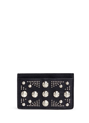 Main View - Click To Enlarge - ALEXANDER MCQUEEN - Union Jack stud leather cardholder