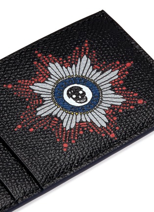 Detail View - Click To Enlarge - ALEXANDER MCQUEEN - Skull badge print leather cardholder