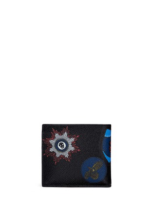 Back View - Click To Enlarge - ALEXANDER MCQUEEN - Skull badge print leather bifold wallet