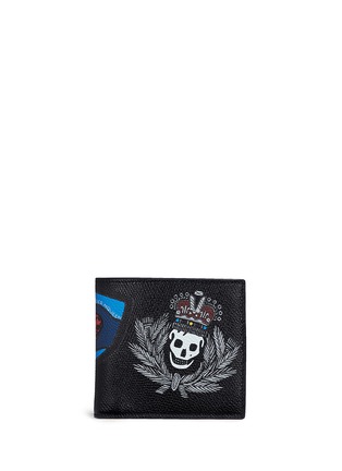 Main View - Click To Enlarge - ALEXANDER MCQUEEN - Skull badge print leather bifold wallet