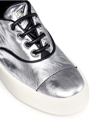 Detail View - Click To Enlarge - 73426 - 'May London' spike stud metallic leather sneakers