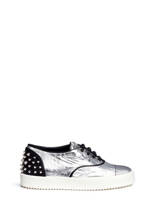 Main View - Click To Enlarge - 73426 - 'May London' spike stud metallic leather sneakers
