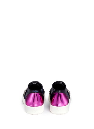 Back View - Click To Enlarge - 73426 - 'May London' spike stud leather flatform sneakers