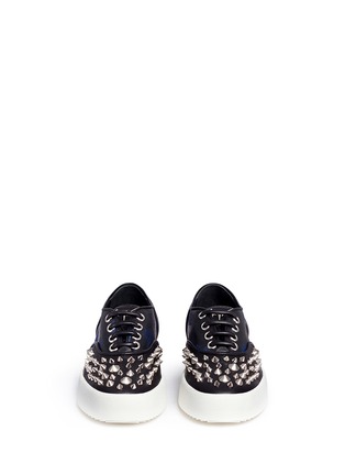 Front View - Click To Enlarge - 73426 - 'May London' spike stud leather flatform sneakers