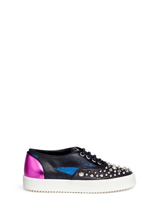 Main View - Click To Enlarge - 73426 - 'May London' spike stud leather flatform sneakers