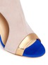 Detail View - Click To Enlarge - 73426 - 'Caitie' colourblock mirror band suede sandals