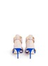 Back View - Click To Enlarge - 73426 - 'Caitie' colourblock mirror band suede sandals