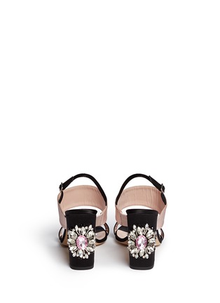 Back View - Click To Enlarge - KATE SPADE - 'Ilsa Too' jewel heel colourblock satin sandals