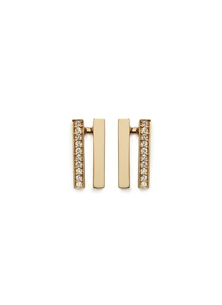 Main View - Click To Enlarge - MICHELLE CAMPBELL - Flame' diamond pavé 14k gold earrings
