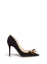 Main View - Click To Enlarge - JIMMY CHOO - 'Vesna 100' metal twist knot suede pumps