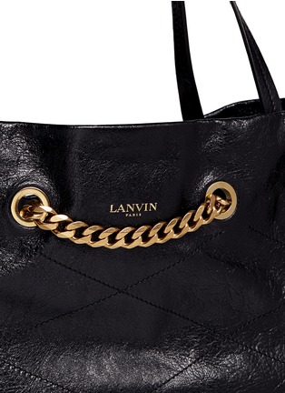 Detail View - Click To Enlarge - LANVIN - 'Sugar' medium crinkled leather shopper chain tote