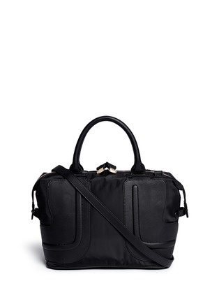 Main View - Click To Enlarge - SEE BY CHLOÉ - 'Kay' medium leather patch nylon bag
