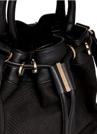 Detail View - Click To Enlarge - SEE BY CHLOÉ - 'Vicki' small python embossed leather bucket bag
