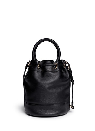 Back View - Click To Enlarge - SEE BY CHLOÉ - 'Vicki' small python embossed leather bucket bag