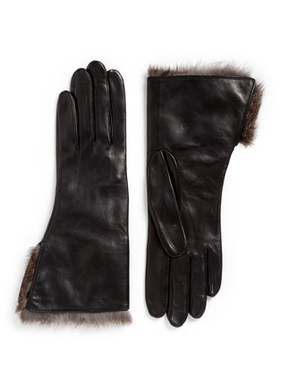 Main View - Click To Enlarge - GEORGES MORAND - Rabbit fur lamb leather gloves