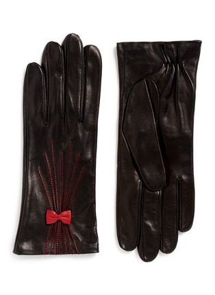 Main View - Click To Enlarge - GEORGES MORAND - Bow appliqué kid leather gloves