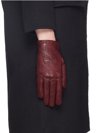 Figure View - Click To Enlarge - GEORGES MORAND - Dot perforation kid leather gloves