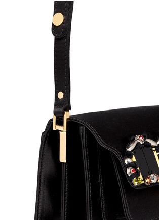 Detail View - Click To Enlarge - MARNI - 'Trunk' mini jewelled flap satin bag