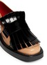 Detail View - Click To Enlarge - MARNI - Floral embellishment leather moccasin fringe loafers