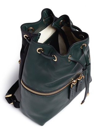 Detail View - Click To Enlarge - MARNI - 'Zaino' mini leather drawstring zip backpack