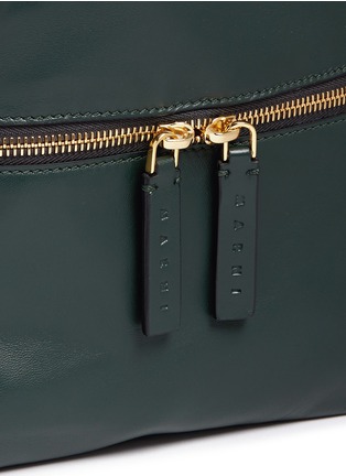 Detail View - Click To Enlarge - MARNI - 'Zaino' mini leather drawstring zip backpack