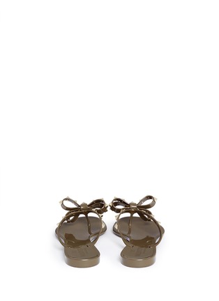 Back View - Click To Enlarge - VALENTINO GARAVANI - 'Rockstud' bow flat jelly sandals
