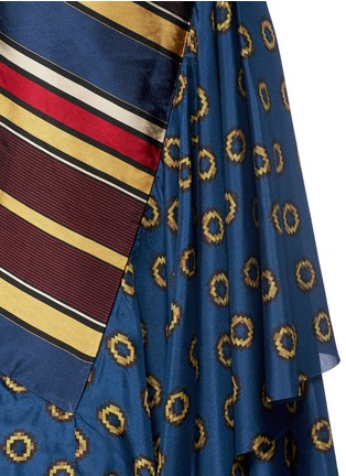 Detail View - Click To Enlarge - DRIES VAN NOTEN - 'Damara' variegated stripe print asymmetric dress