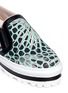 Detail View - Click To Enlarge - MSGM - Mesh overlay leaf print leather slip-ons