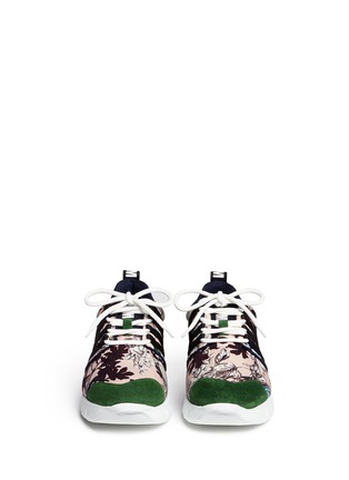 Figure View - Click To Enlarge - MSGM - Tropical print twill sneakers