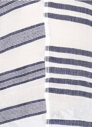 Detail View - Click To Enlarge - LEM LEM - 'Zare' stripe split cotton tunic cover-up