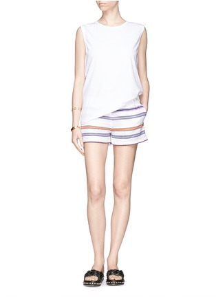 Figure View - Click To Enlarge - LEM LEM - 'Kedame' stripe cotton elastic shorts
